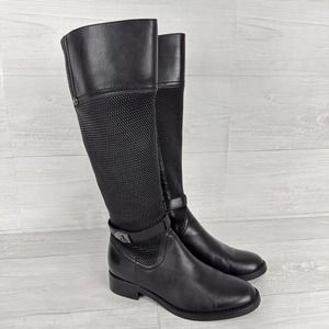 Blondo Enya Boot Women Size 7 M Tall Riding Waterproof Black Leather Knee High